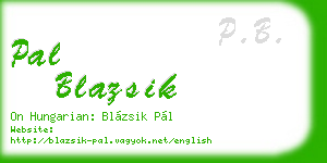 pal blazsik business card